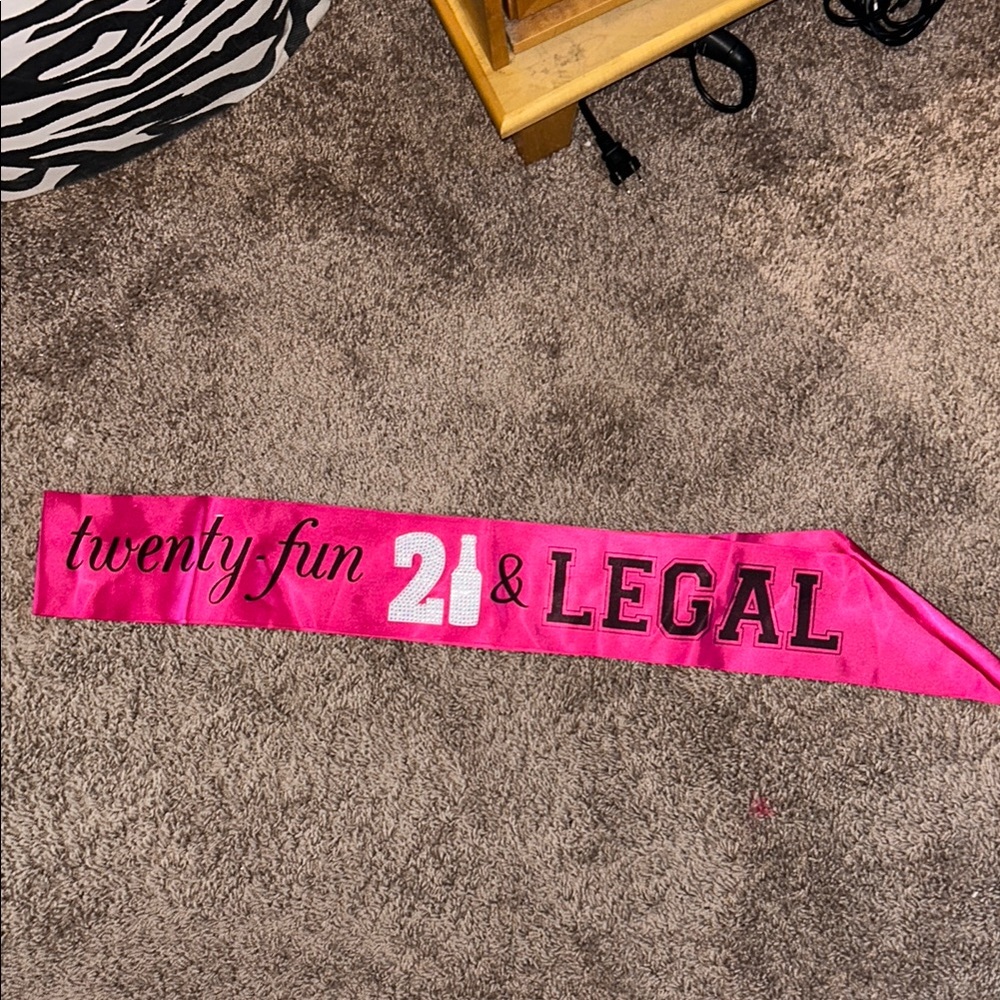 Pink 21st Birthday Sash
